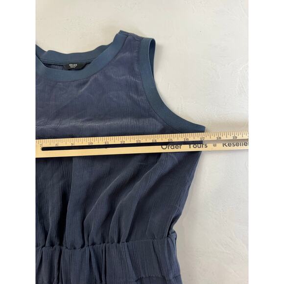 Brass Sleeveless Elastic Waist Dress Blue Small Modal Blend Casual Minimalist - Picture 4 of 12